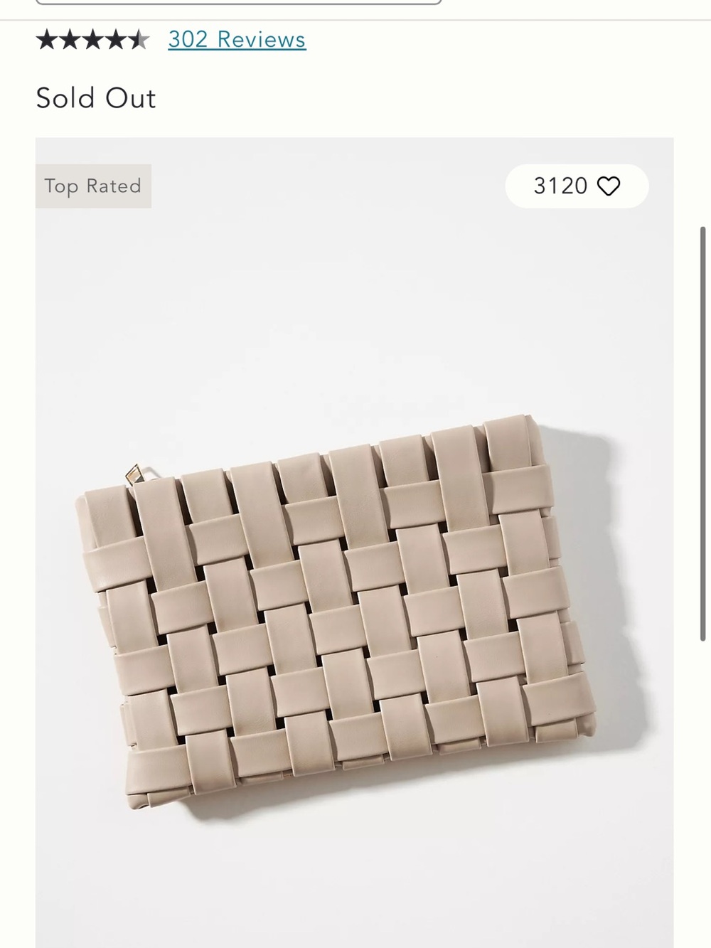 Anthropologie Lindy Woven Clutch, Gold
